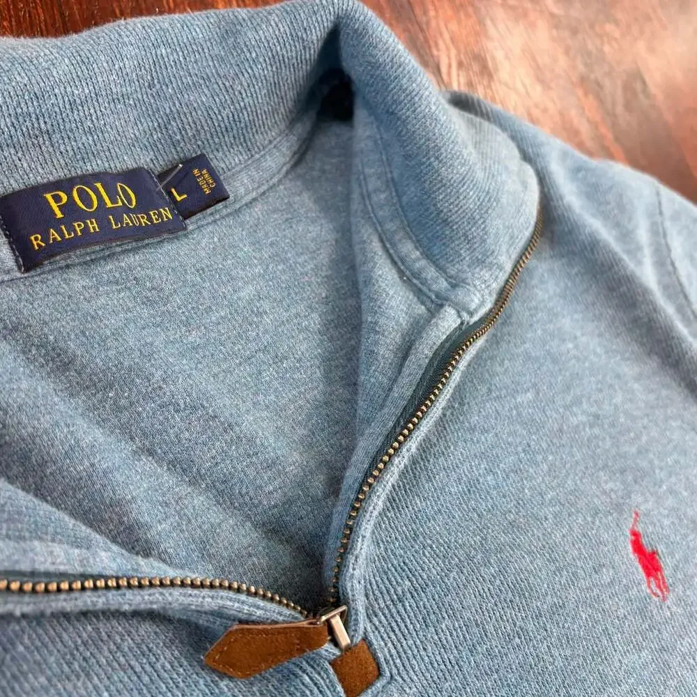 Polo Ralph Lauren Quarter Zip Pullover Sweater Blue Men’s Large
